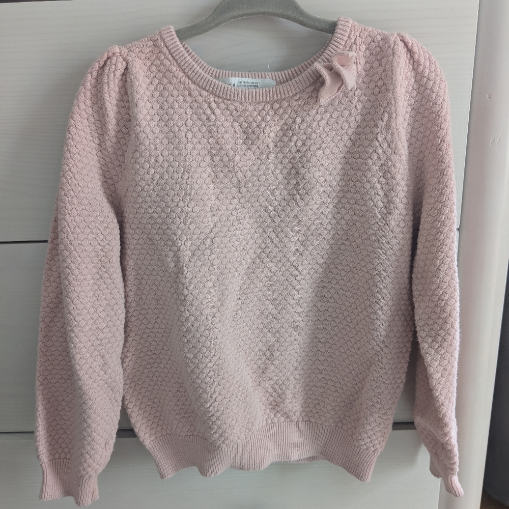 H&M Pink Textured Girl's Sweater, 3-4T